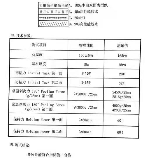 求購(gòu):雙面膠廠家，現(xiàn)在這款粘力3800g要求到4500克以上知悉。